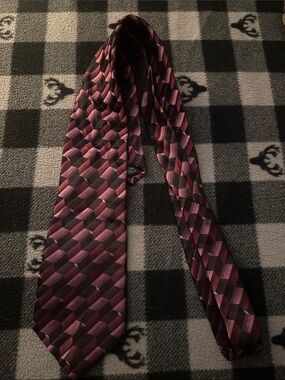 Stafford Burgundy Geometric Pattern Tie